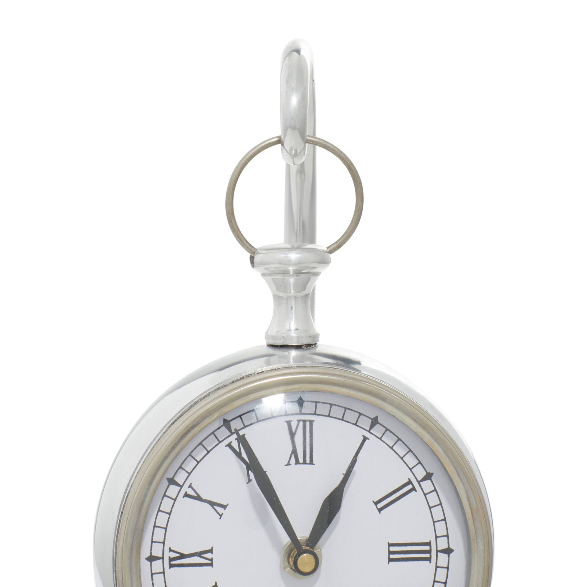 11" Silver Aluminum Coastal Clock